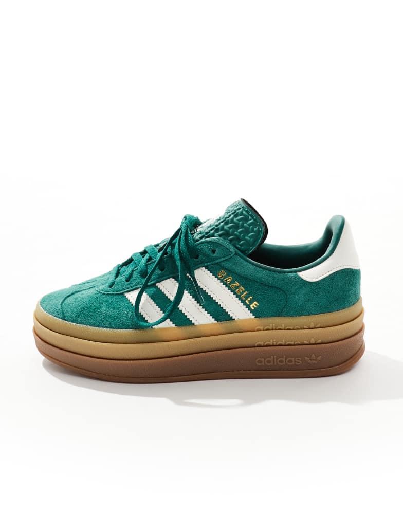 Adidas adidas Originals Gazelle Bold trainers in green and white
