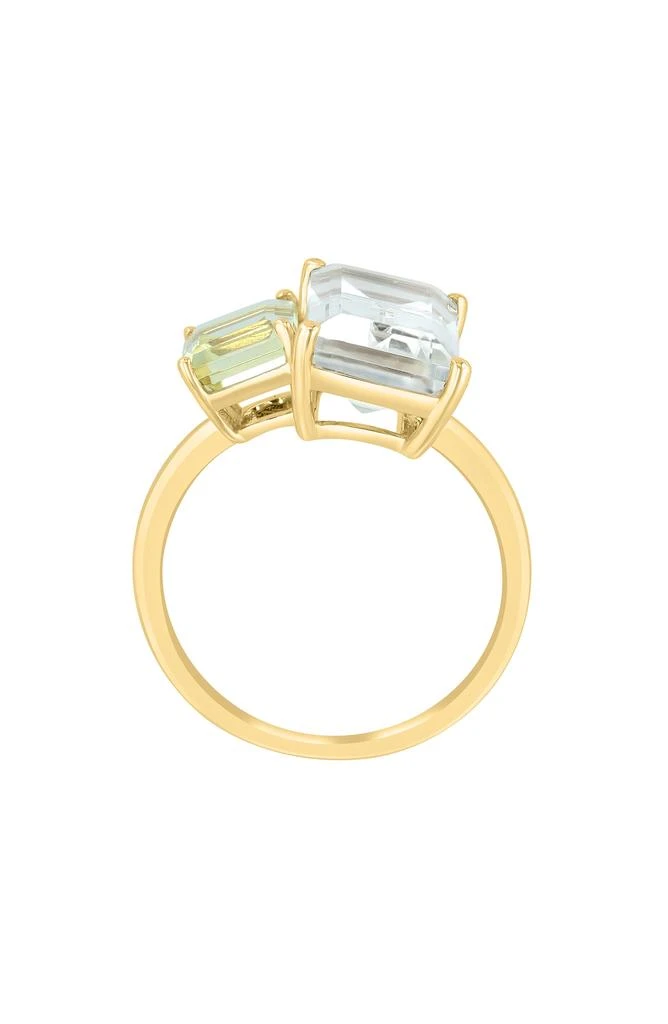 Effy 14K Yellow Gold White Topaz & Yellow Quartz Ring 2
