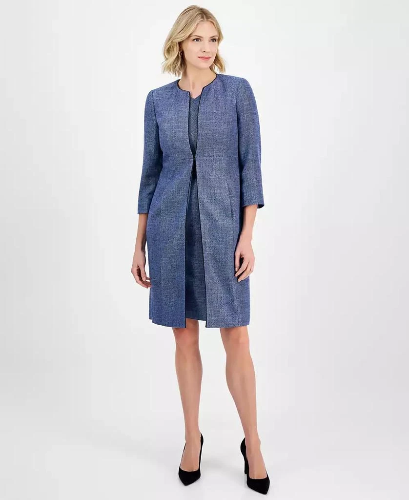 Kasper Women's Piping-Trim Tweed Topper Jacket, Regular & Petite 1