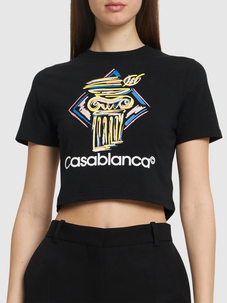 CASABLANCA Diamond Column Print Cropped T-shirt 2