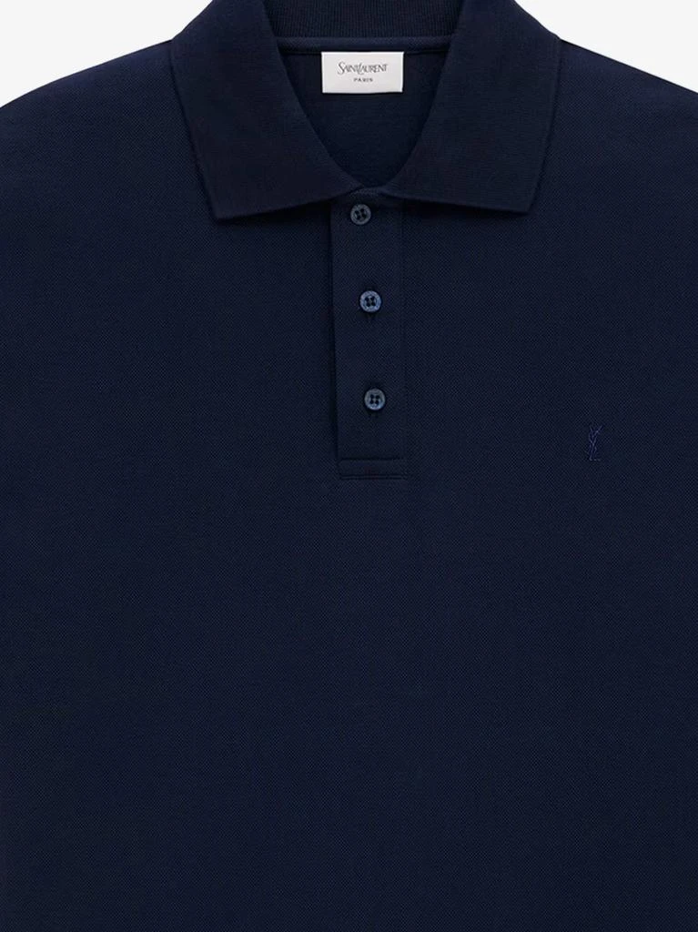 Yves Saint Laurent Recycled material polo shirt with Cassandre embroidery 3