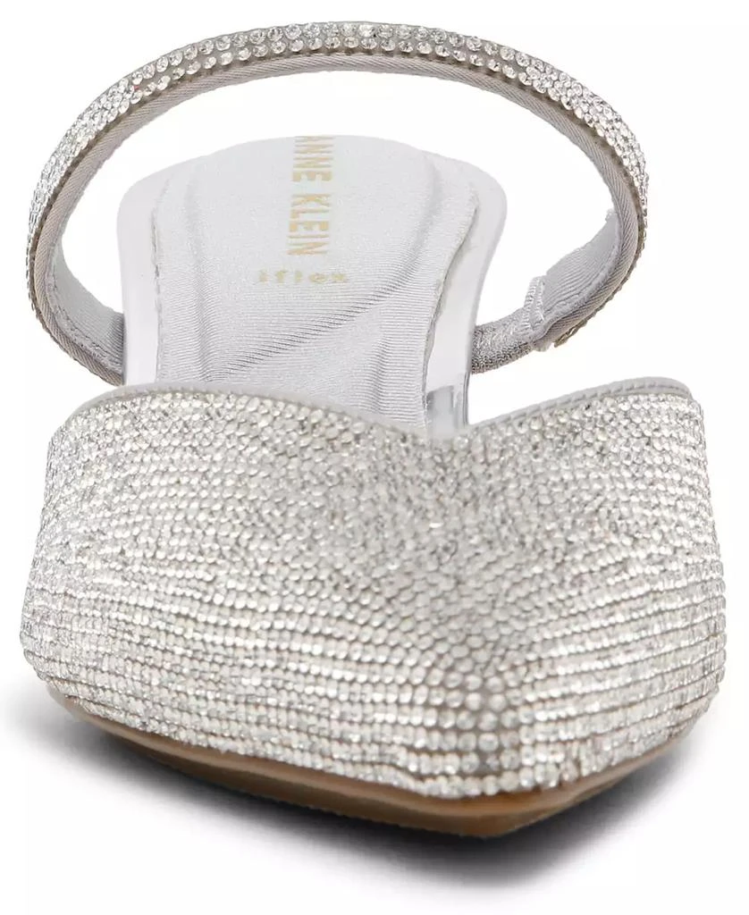 Anne Klein Women's Idina Crystal Kitten Heel Mules 15