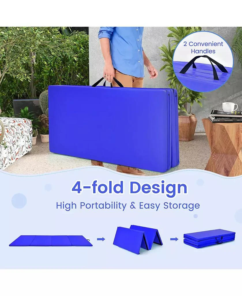 Costway 4' x 8' x 2'' Folding Gymnastics Mat Four Panels 8