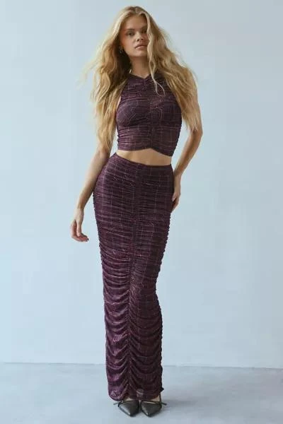 AFRM AFRM Josie Ruched Mesh Maxi Skirt 1