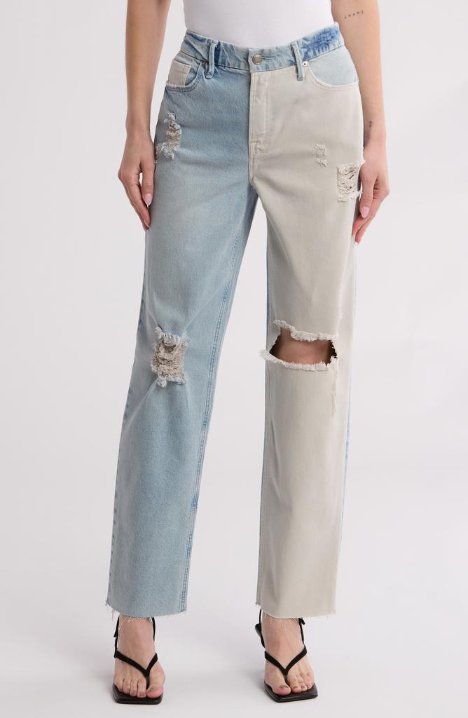 Good American Good '90s Pieced Straight Leg Jeans