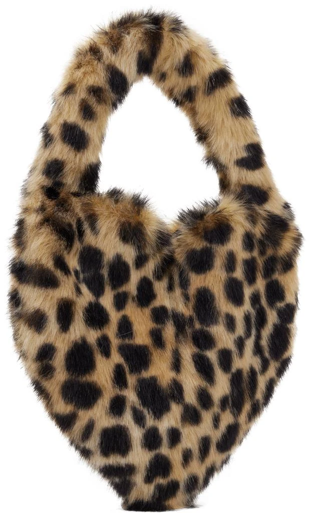 BLUMARINE Beige & Black Heart Faux-Fur Bag 3