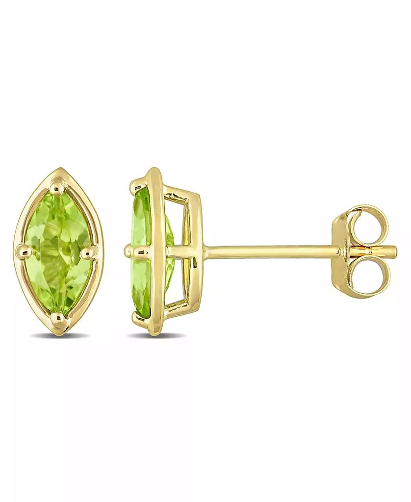 Macy's Peridot (4/5 ct. t.w.) Marquise Stud Earrings in 14k Yellow Gold