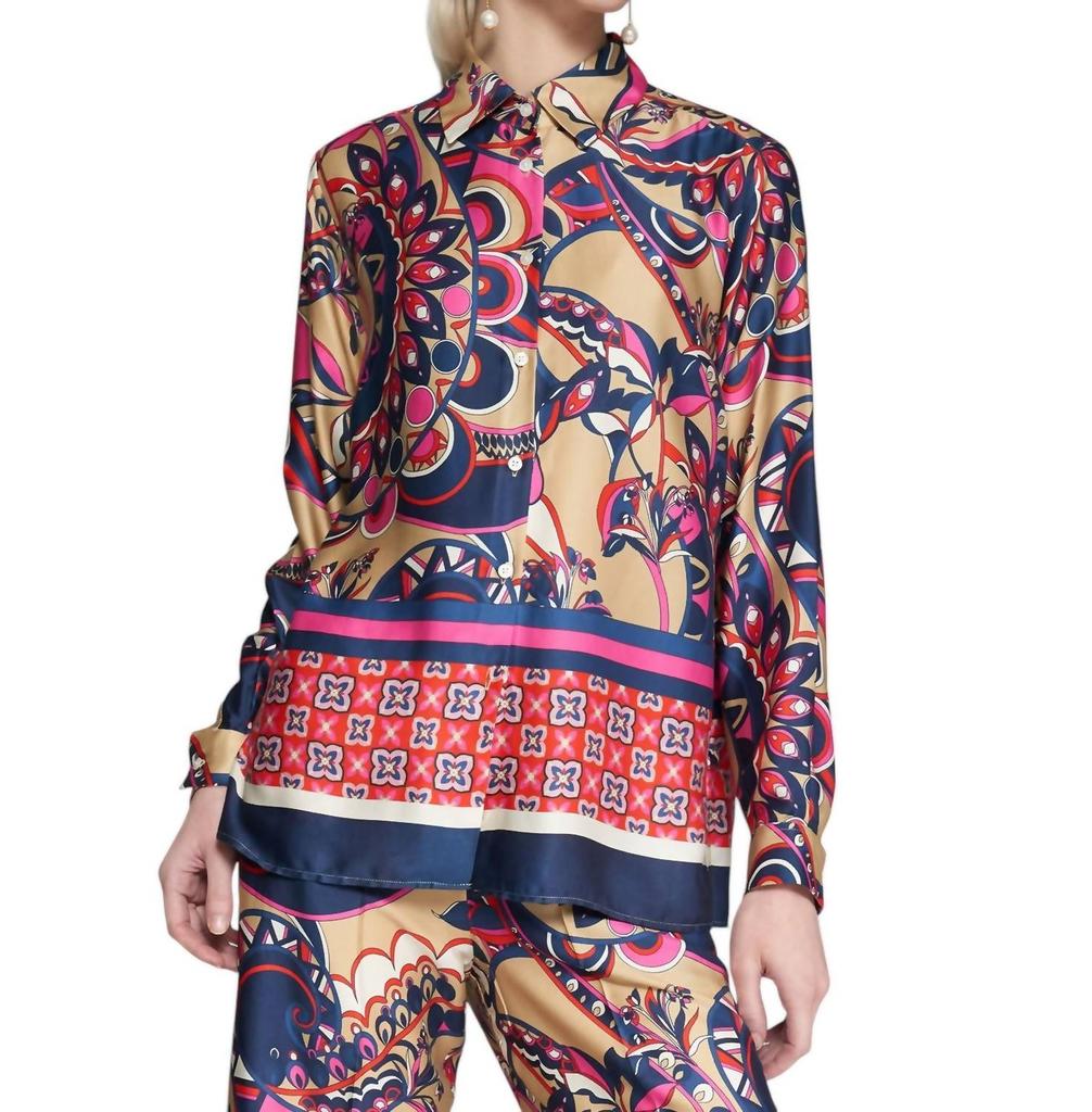 VILAGALLO Vilagallo - CASHMERE PRINT SHIRT
