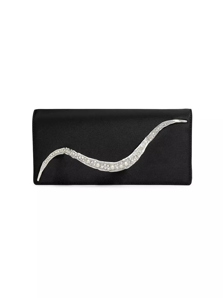 Alexis Bittar Crystal Curve Satin Clutch 1