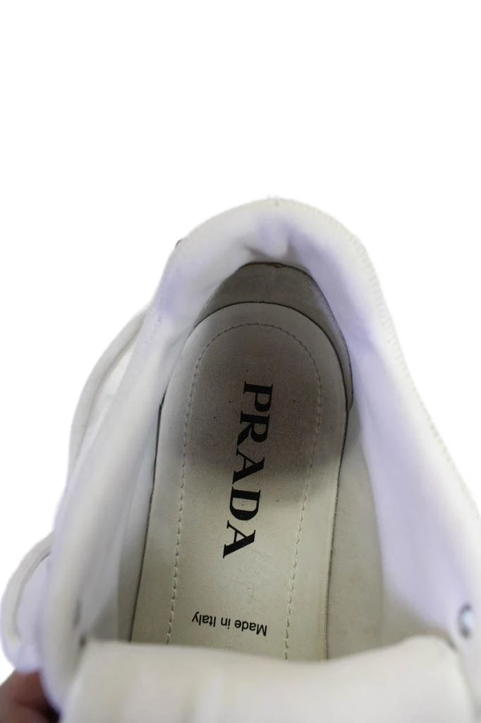 Prada Women's Round Toe Lace Up Lug Sole Chucky Sneakers White 6
