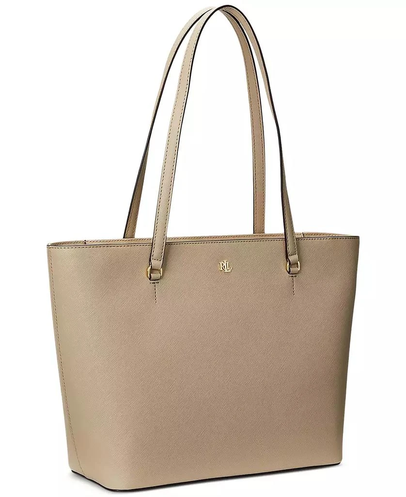 Ralph Lauren Crosshatch Leather Medium Karly Shopper Tote 5