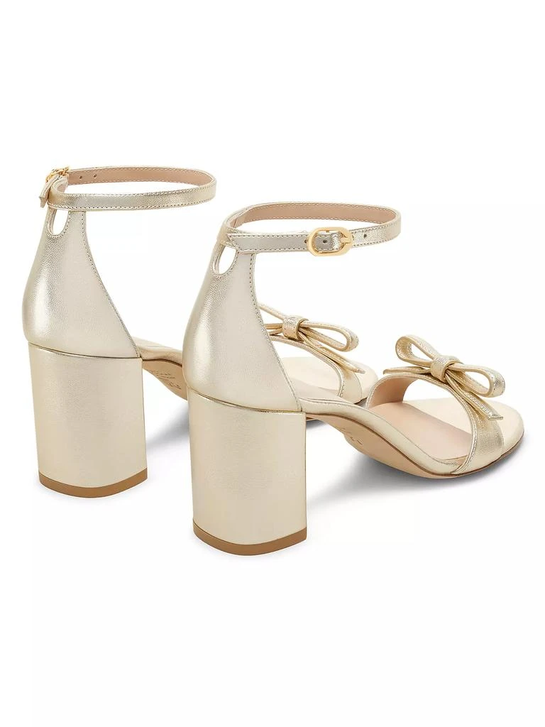 Stuart Weitzman Felicity 75MM Bow-Detailed Metallic Leather Sandals 3