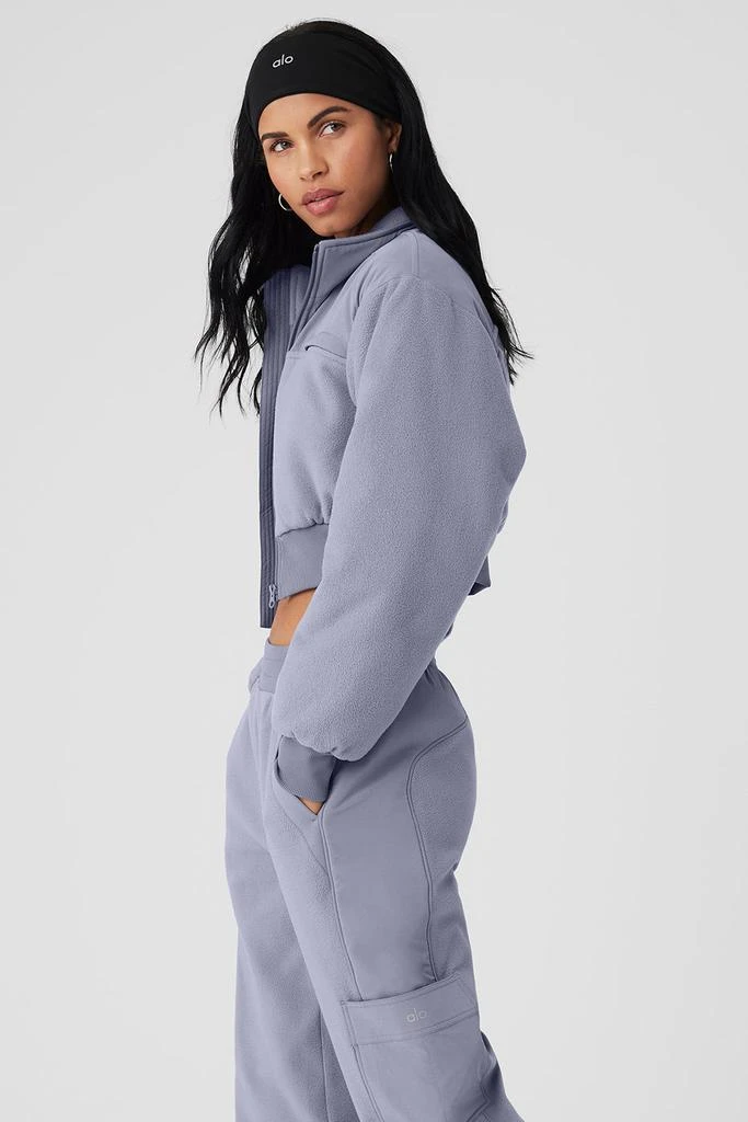 Alo Polar Fleece Cropped Wintry Mix Jacket - Fog 4