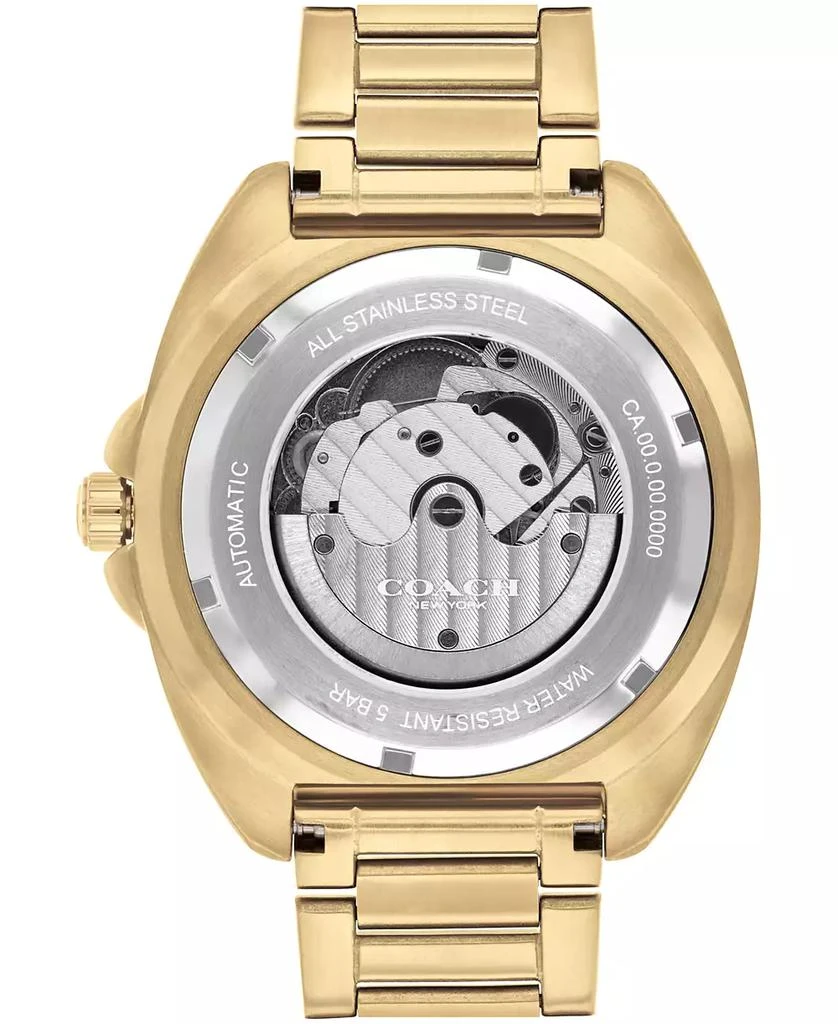 Coach Men's Automatic Gold Charter Stainless Steel Watch 44.5mm 3
