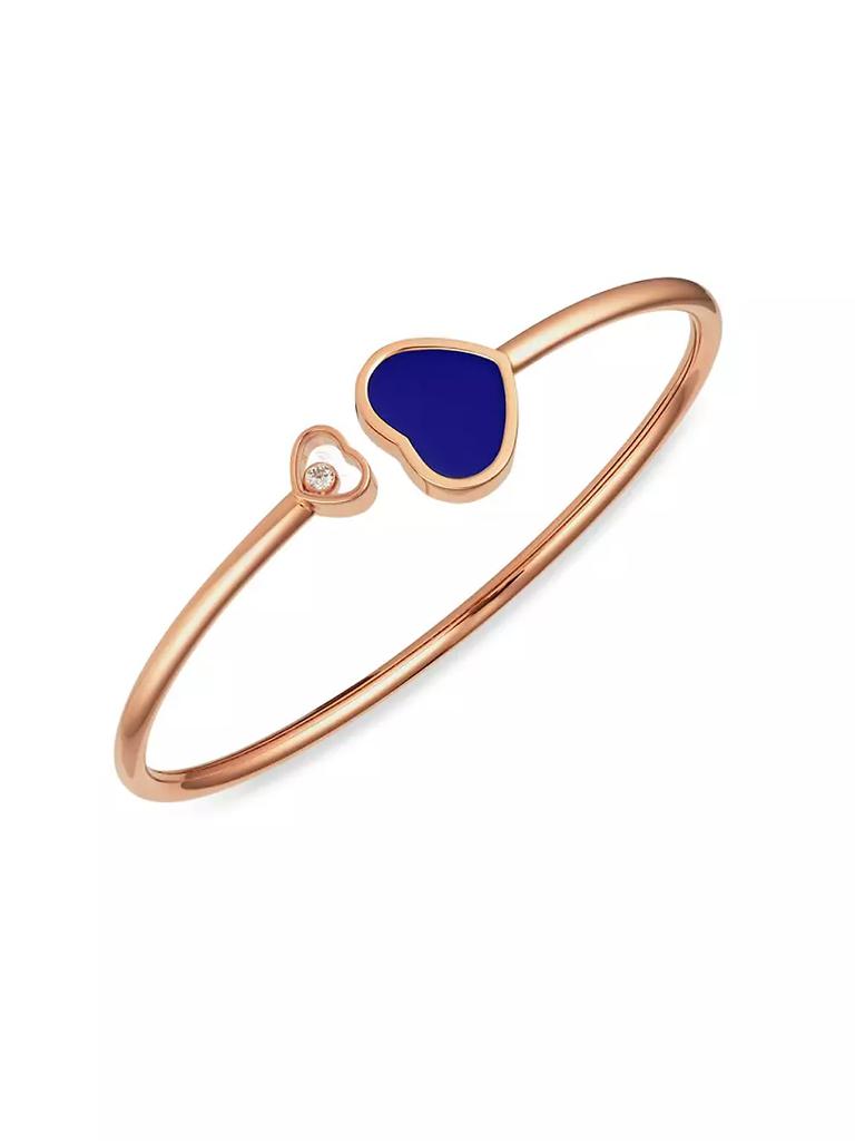 Chopard Happy Hearts 18K Rose Gold, Diamond & Blue Stone Bangle