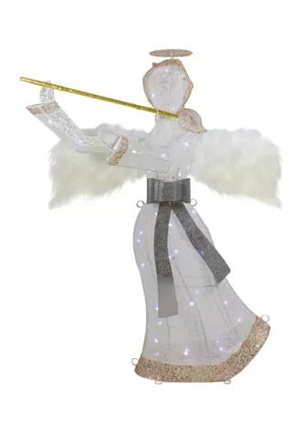 Northlight 36Inch Led Lighted Lace Angel With Flute Outdoor Christmas Decoration