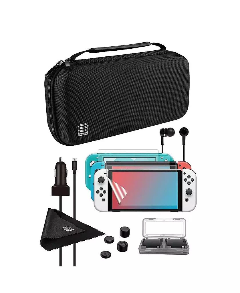 Nintendo Switch OLED Mario Red Edition with Mario Maker 2, Surge Accessory Gaming Kit, MightySkins Console and Controller Skin Voucher and 1 Year CPS Extended Warranty 3