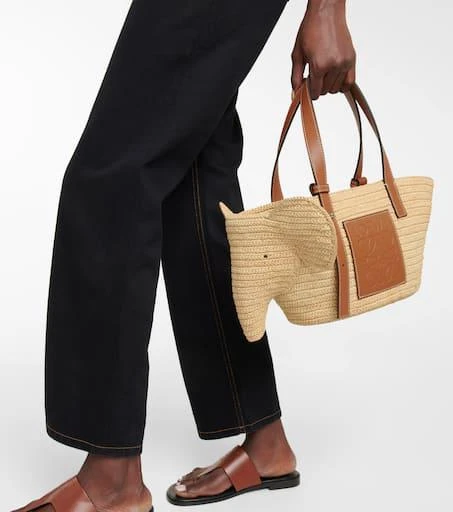 Loewe Elephant Small raffia basket bag 2