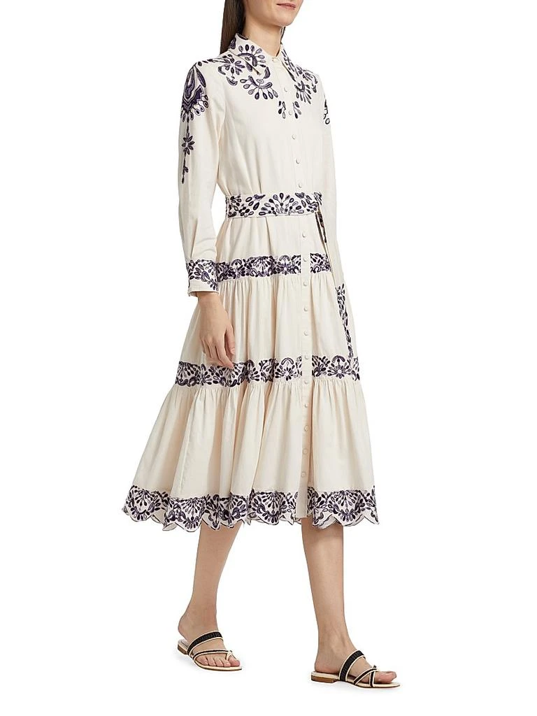 FIGUE Molly Embroidered Cotton Midi-Shirtdress 4
