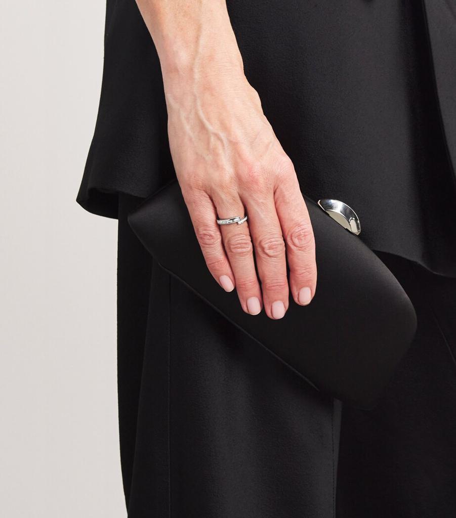 Azlee White Gold and Diamond Pave Baguette Ring