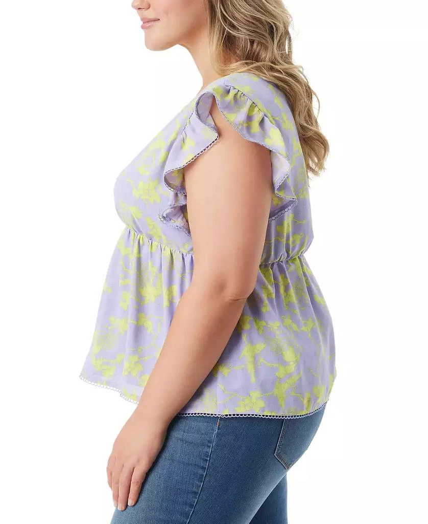Jessica Simpson Trendy Plus Size Inge Flutter Tie-Back Top 3