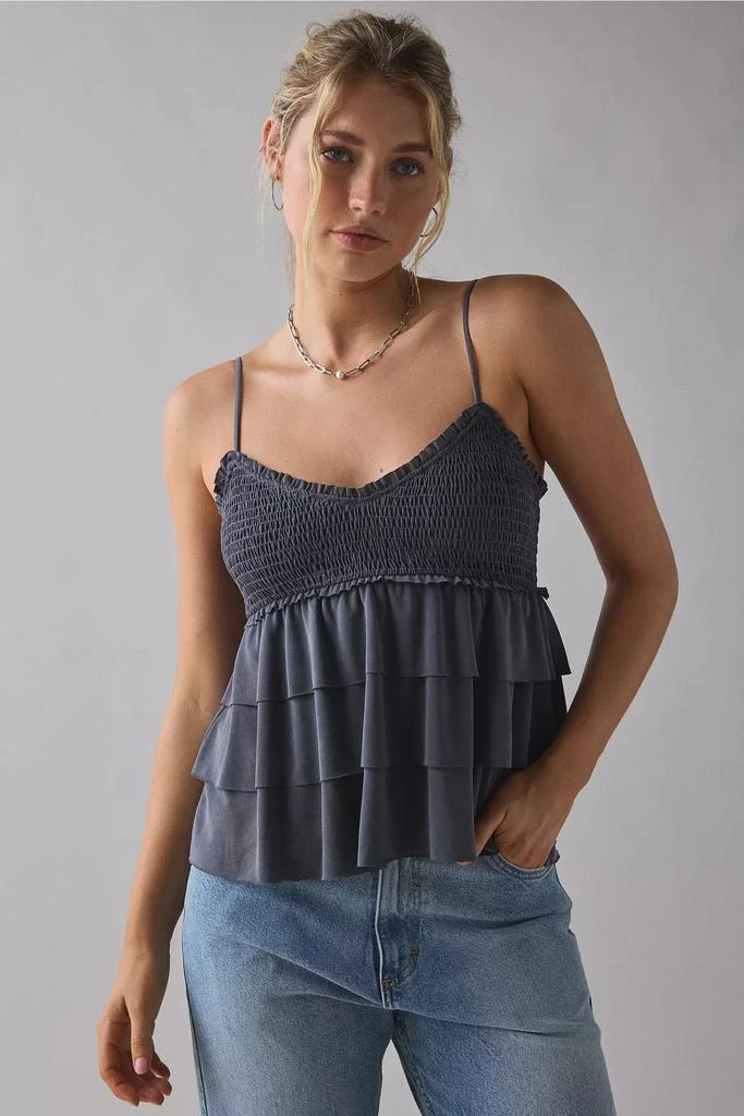 Kimchi Blue Kimchi Blue Heidi Smocked Tiered Ruffle Babydoll Tank Top 2