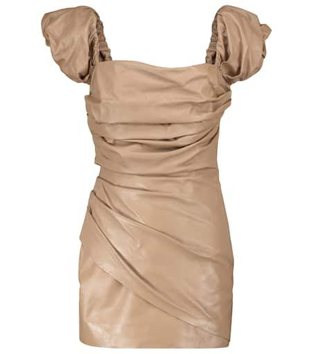 Zeynep Arçay Off-shoulder leather minidress
