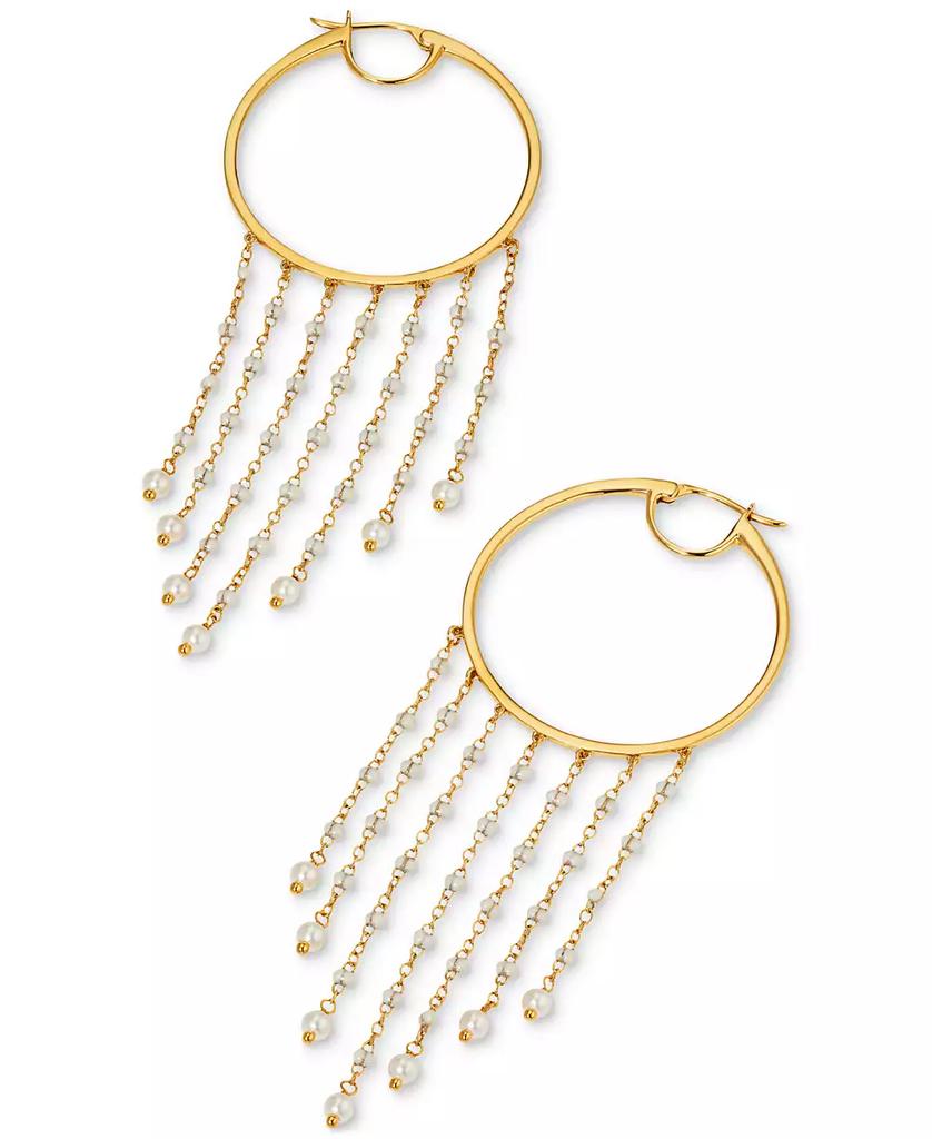 Nadri AJOA by Imitation Pearl Fringe Hoop Earrings
