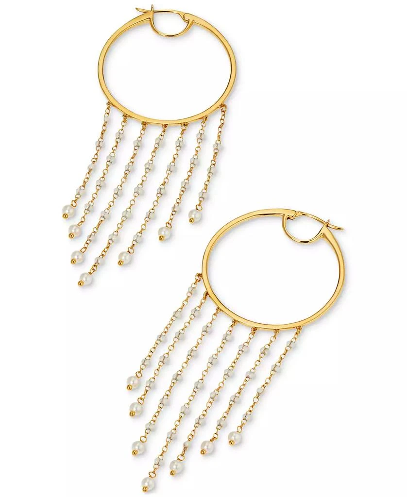 Nadri AJOA by Imitation Pearl Fringe Hoop Earrings 2