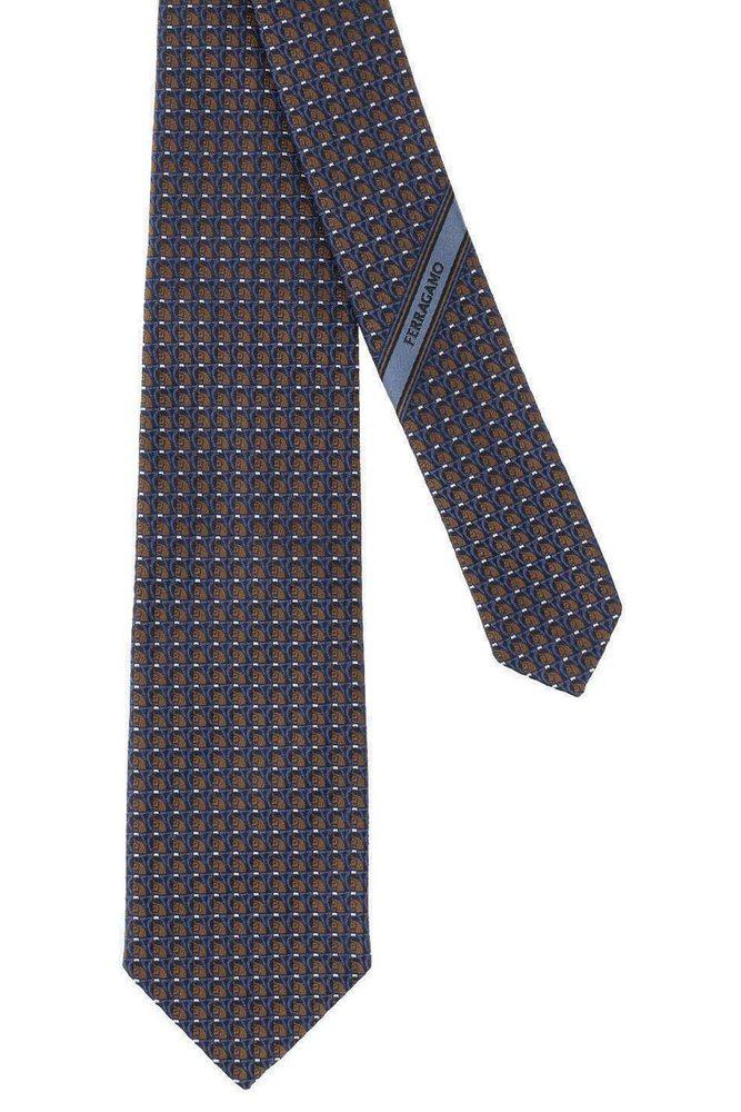 Salvatore Ferragamo Ferragamo Geometric Patterned Pointed Tip Tie