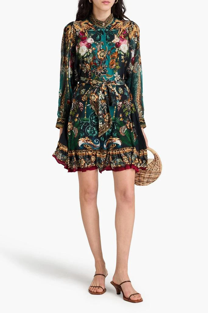 Camilla Crystal-embellished printed silk crepe de chine mini dress 2