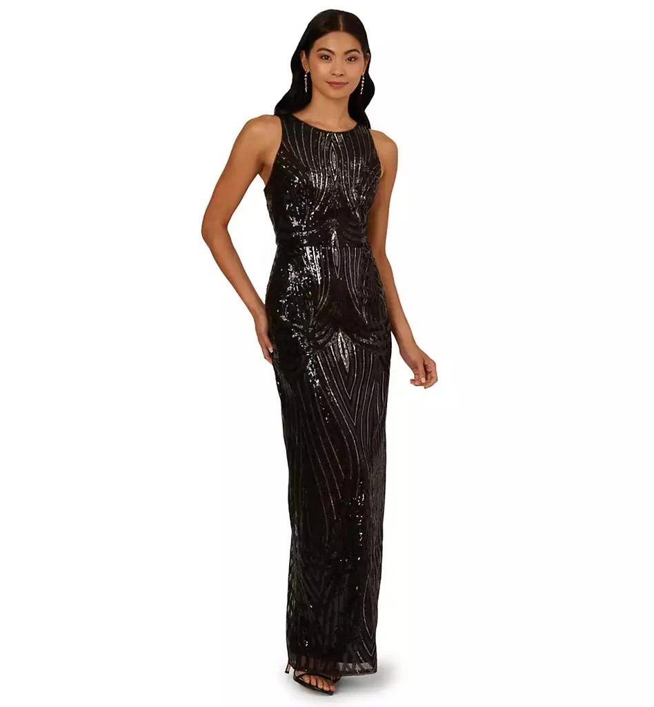 Women's Sequin Crewneck Sleeveless Gown – On Sale Now with Up to