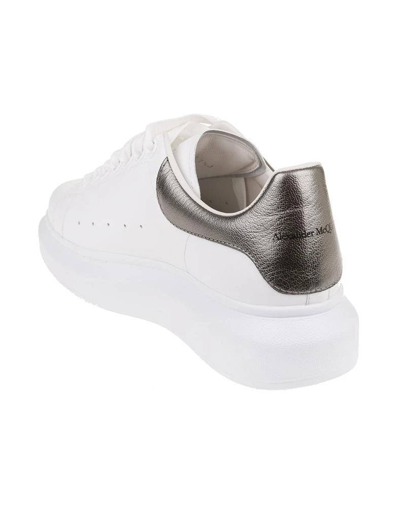 Alexander McQueen White Oversized Sneakers With Metallic Dark Grey Spoiler 4