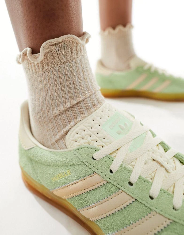 adidas Originals adidas Originals Gazelle Indoor trainers in lime green and yellow 4