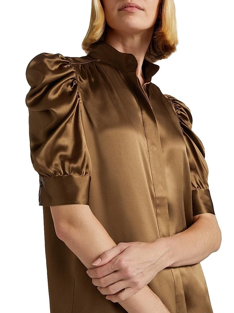 FRAME Gillian Ruched Silk Top 6