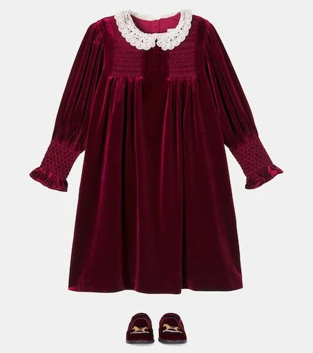 white christmas dresses Romeo and Juliet Crochet Trim Velvet Dress Size 4 main image 0