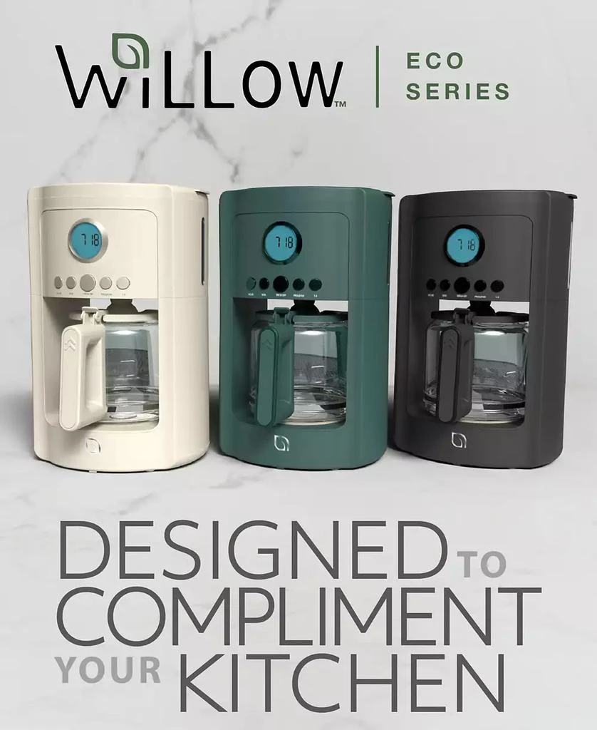 Willow Kitchen 12 Cup Coffee Maker – Programmable Brewing Options with Timer, Beautiful Design, Glass Pot 6