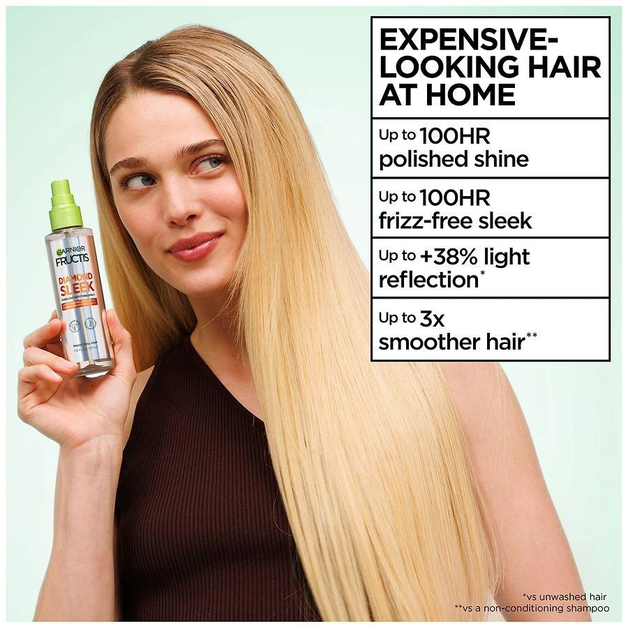 Garnier Fructis Diamond Sleek Shine-Coat Smoothing Spray for a Frizz-Free Polished Shine 2