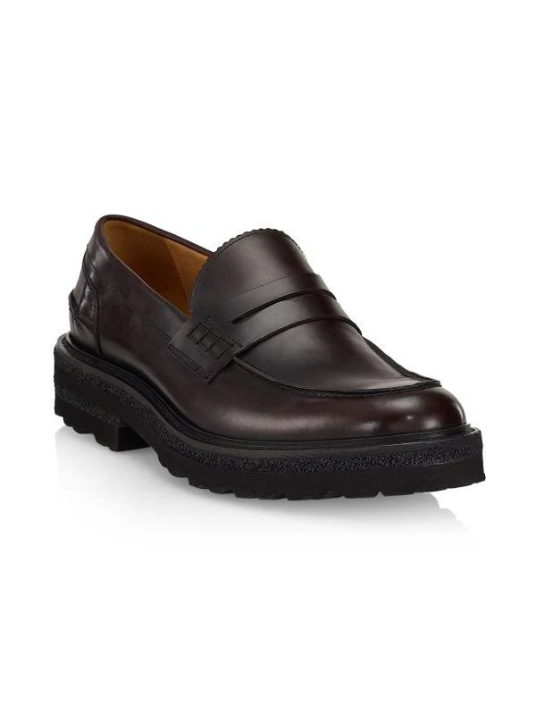 Saks Fifth Avenue COLLECTION Chunky Leather Penny Loafers 2