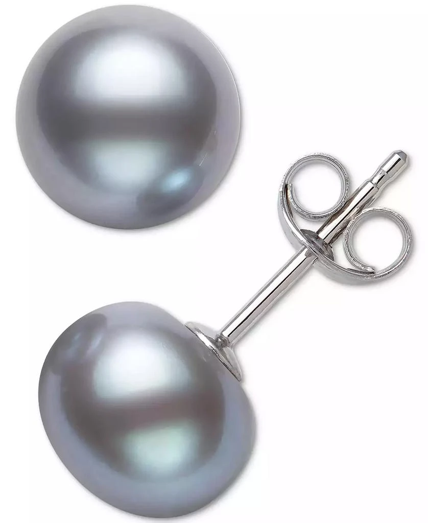 Belle de Mer Cultured Freshwater Button Pearl (8-9mm) Stud Earrings 1