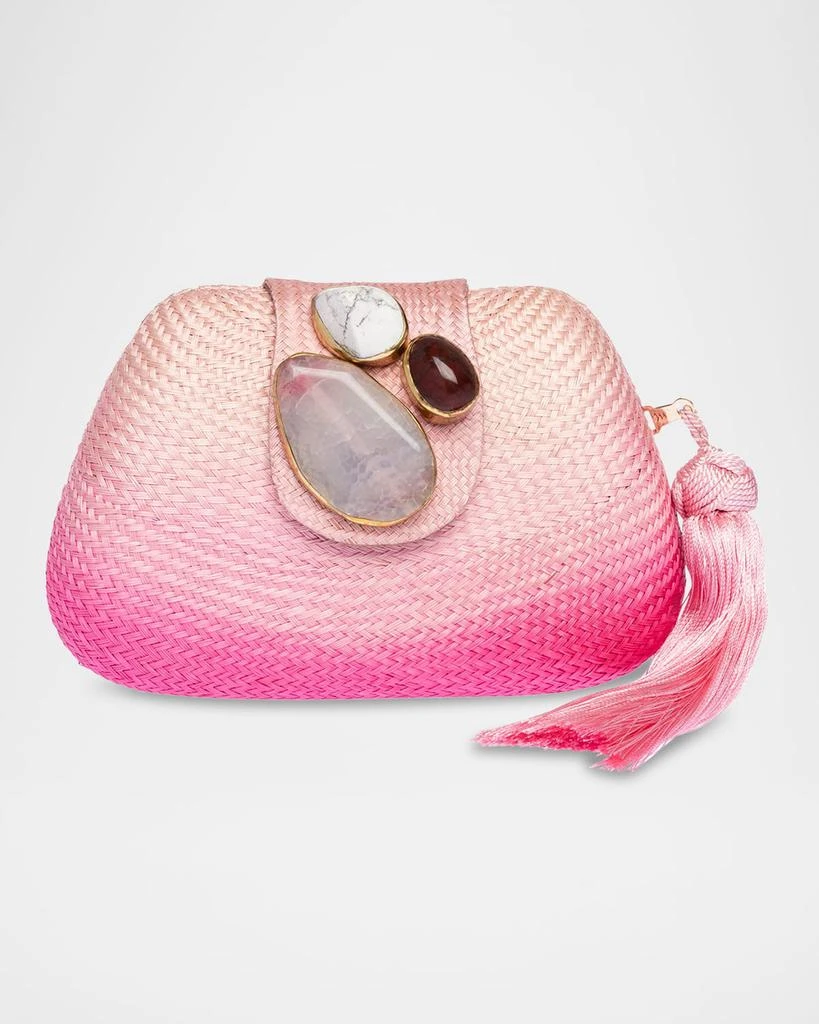 Rafe Tamu Stone Tassel Woven Clutch Bag 1