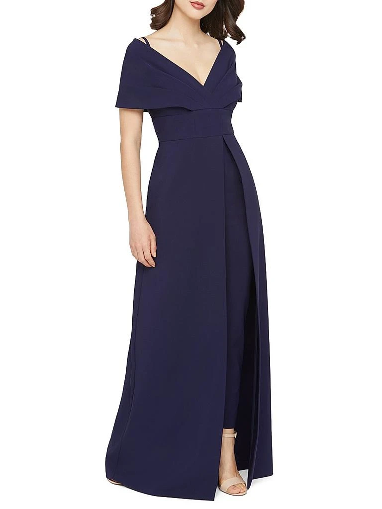 Kay Unger Irelyn Stretch-Crepe Walk-Thru Jumpsuit 5