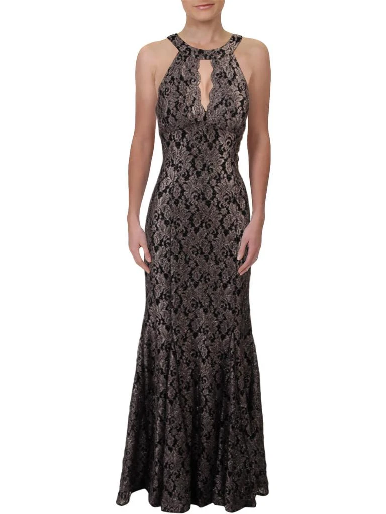 NW Nightway Womens Glitter Lace Evening Dress 1
