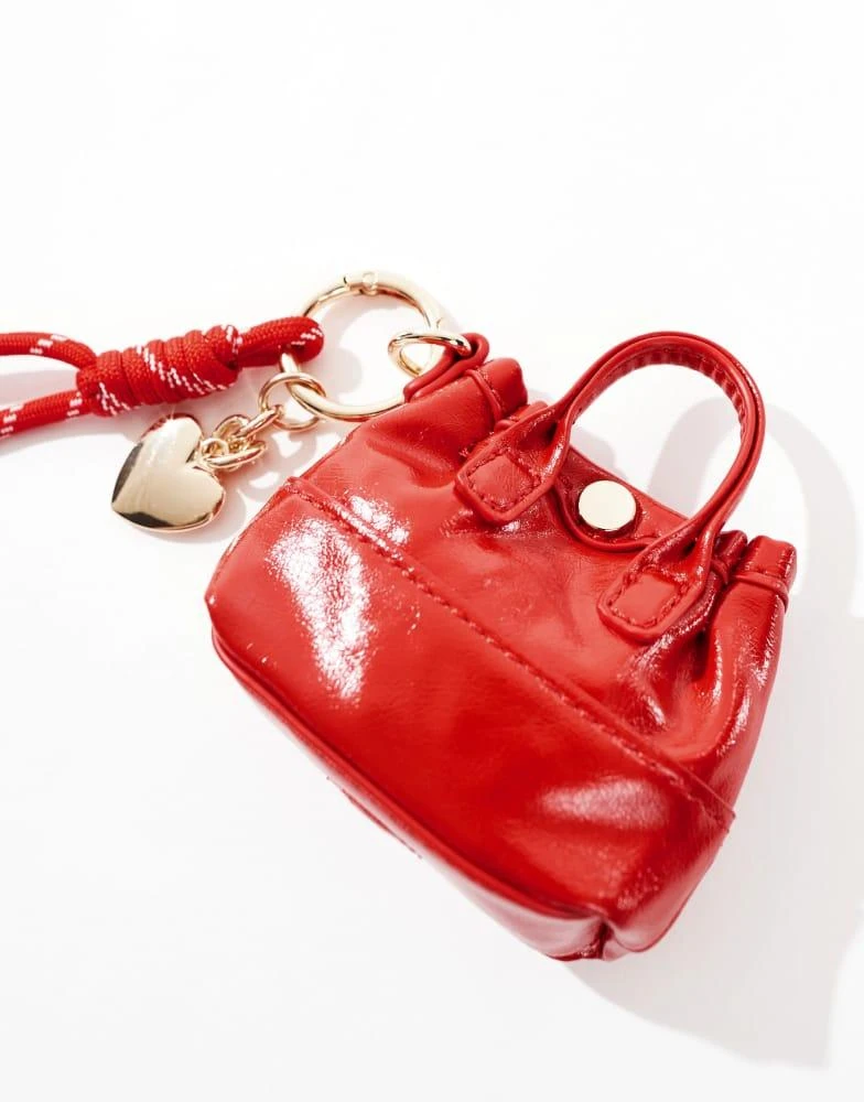 ASOS ASOS DESIGN mini bag charm in red 4