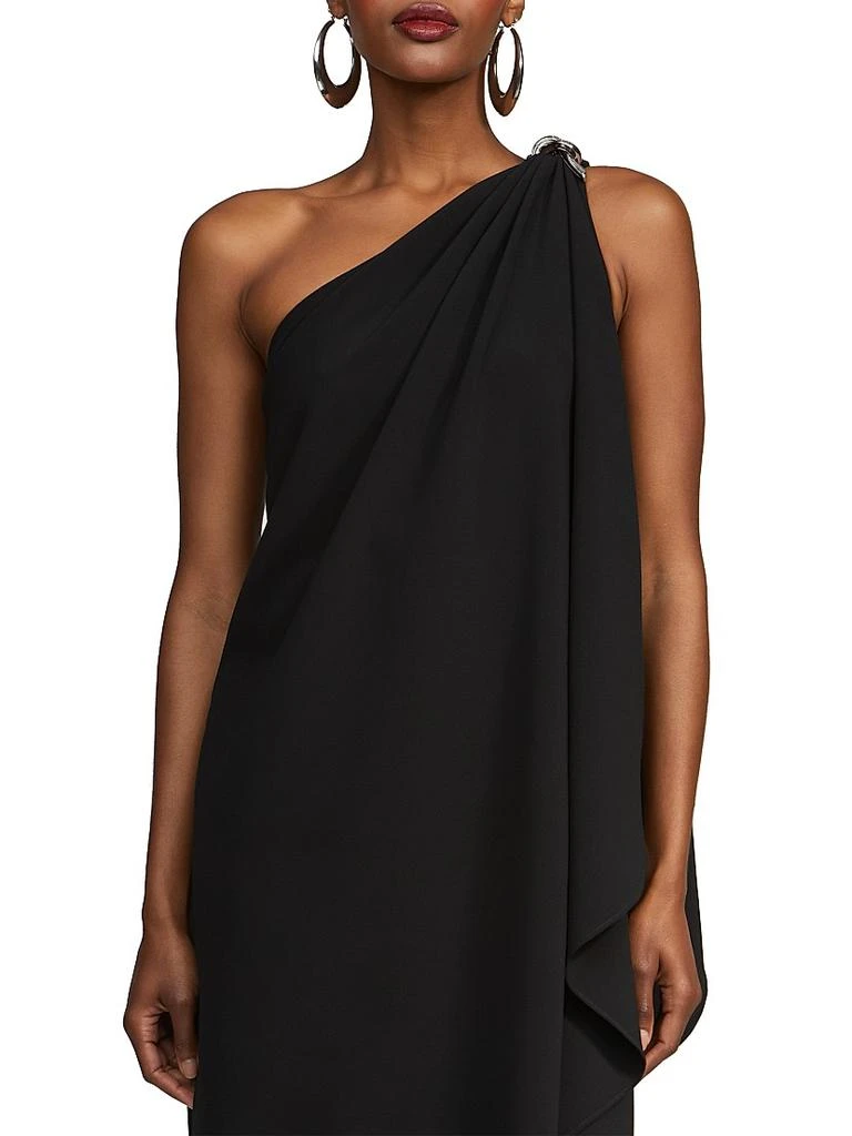 HALSTON Aries Stretch-Crepe Cape Dress 7