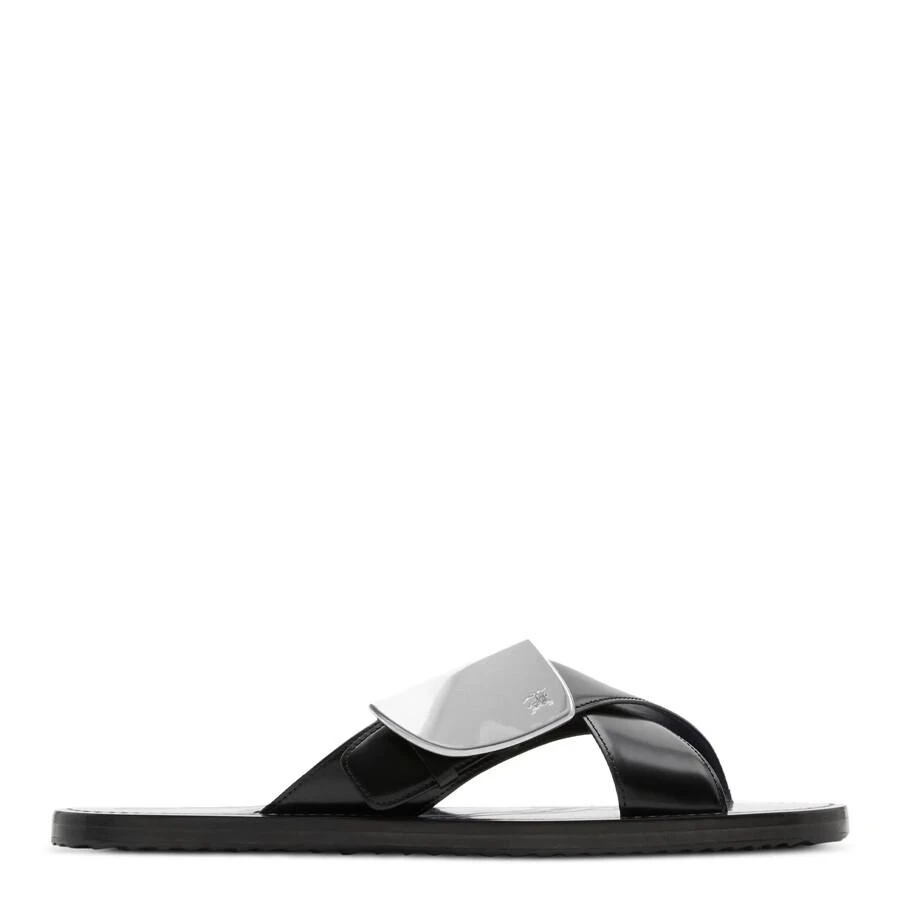 Burberry Burberry Strip Shield Leather Slides, Brand Size 41 ( US Size 8 )