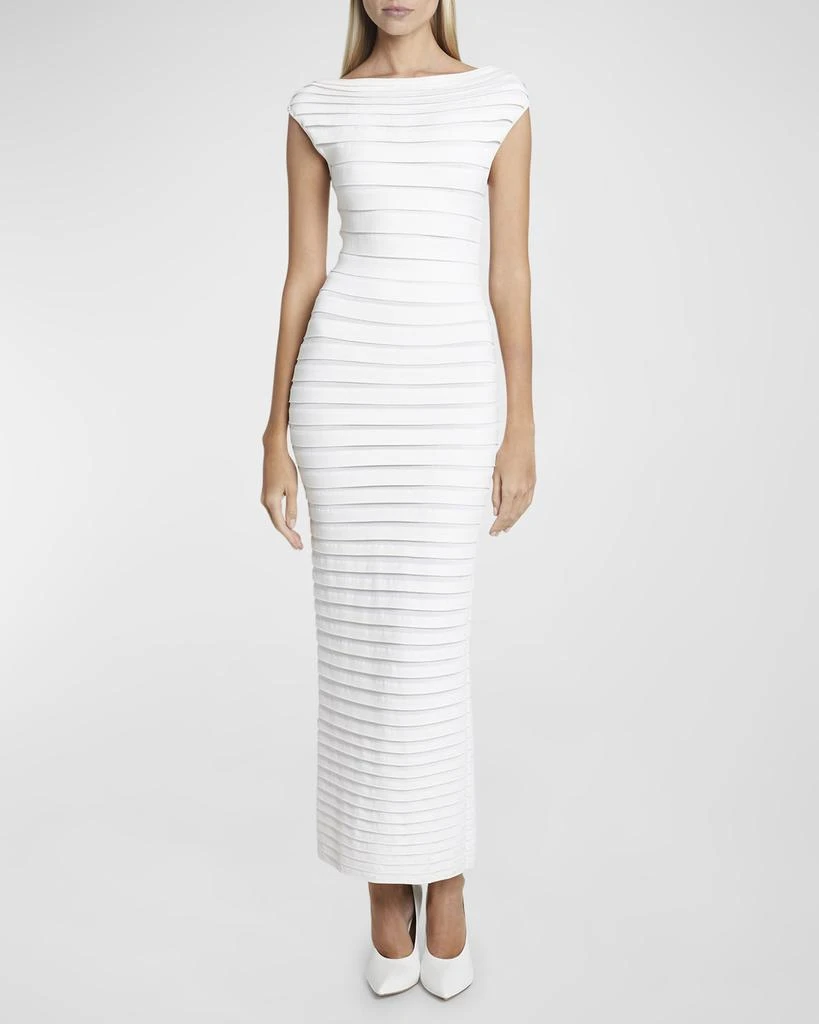 Alaïa Cap-Sleeve Bandage Midi Dress 2