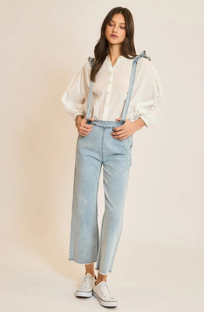 WISHLIST Ruffle Strap Denim Suspender Overalls 5