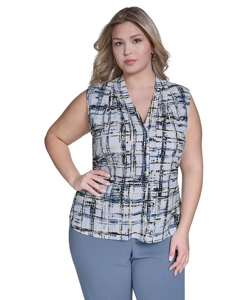 Calvin Klein Plus Size Printed Sleeveless V-Neck Top