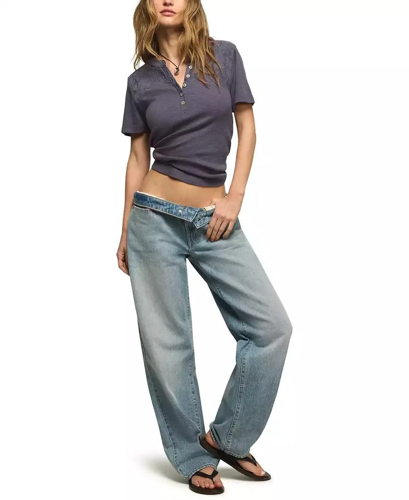 Lucky Brand Women
s Short-Sleeve Cutwork Henley Top 5